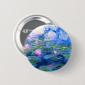 Monet Pink Water Lilies Button (Vorne & Hinten)