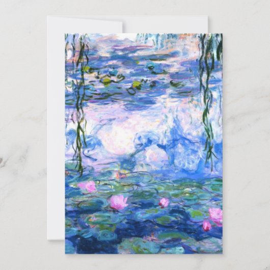 Monet Pink Water Lilies  Einladung (Vorderseite)