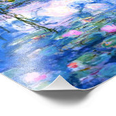Monet Pink Water Lilies Fotodruck (Ecke)
