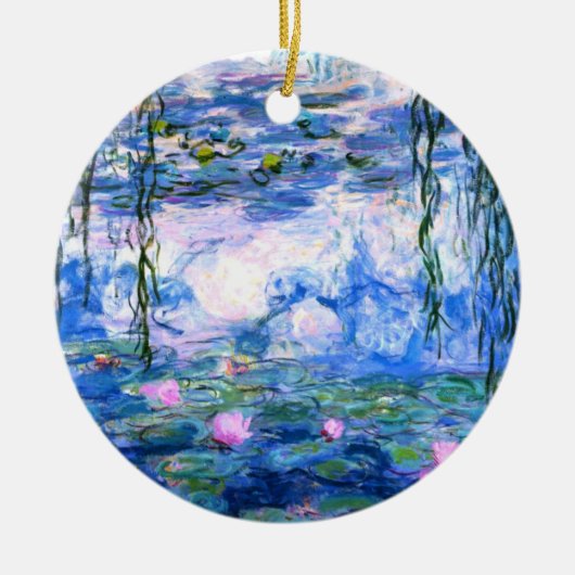 Monet Pink Water Lilies Keramik Ornament (Vorne)