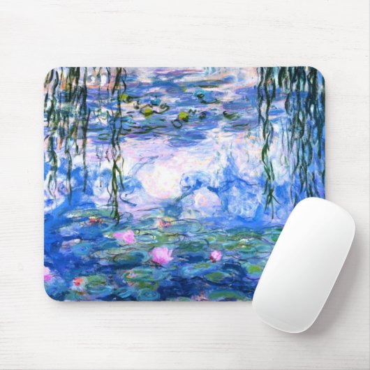 Monet Pink Water Lilies Mousepad (Mit Mouse)