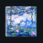 Monet Pink Water Lilies  Notizblock<br><div class="desc">Ein Monet rosa Wasserlilienheft mit schönen rosa Seerosen,  die in einem ruhigen,  blauen Teich mit Lilienpolstern schwimmen. Ein großartiges Monet-Geschenk für die Liebhaber von Impressionismus und französischer Kunst.</div>