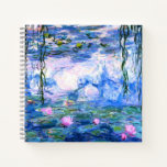 Monet Pink Water Lilies  Notizblock<br><div class="desc">Ein Monet rosa Wasserlilienheft mit schönen rosa Seerosen,  die in einem ruhigen,  blauen Teich mit Lilienpolstern schwimmen. Ein großartiges Monet-Geschenk für die Liebhaber von Impressionismus und französischer Kunst.</div>