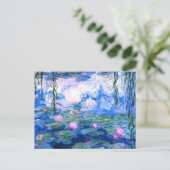 Monet Pink Water Lilies Postkarte (Stehend Vorderseite)