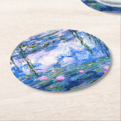 Monet Pink Water Lilies  Runder Pappuntersetzer (Angewinkelt)