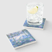 Monet Pink Water Lilies Steinuntersetzer (Seitenansicht)