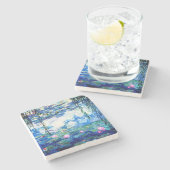 Monet Pink Water Lilies Stone Untersetzer (Seitenansicht)