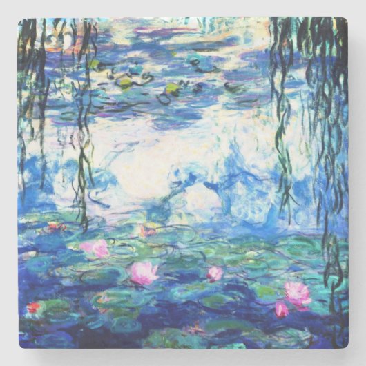 Monet Pink Water Lilies Stone Untersetzer (Vorderseite)