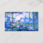 Monet Pink Water Lilies  Visitenkarte<br><div class="desc">Eine Monet-Rosa-Wasserkarte ist eine Standard-Visitenkarte mit schönen rosa Seerosen,  die in einem ruhigen,  blauen Teich mit Lilienpolstern schwimmen. Ein großartiges Monet-Geschenk für die Liebhaber von Impressionismus und französischer Kunst.</div>