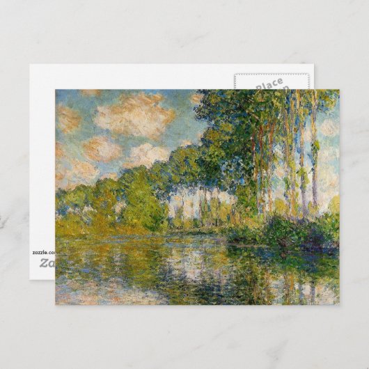 Monet - Poplars am Ufer des Flusses Epte Postkarte (Vorne/Hinten)