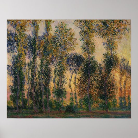 Monet - Poplars bei Giverny 1888 Poster (Vorne)