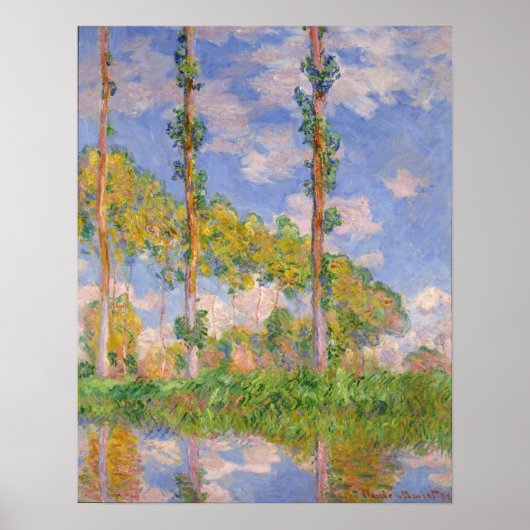 Monet - Poplars in der Sonne Poster (Vorne)