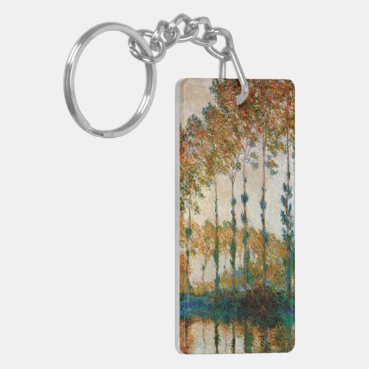 Monet - Poplars on Banks of River Epte in Autumn Schlüsselanhänger (Vorderseite links)