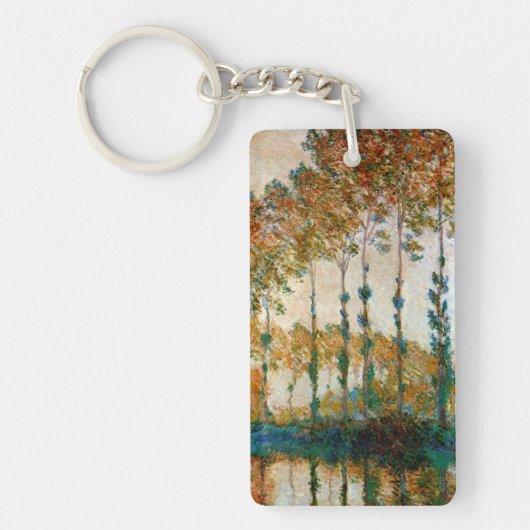 Monet - Poplars on Banks of River Epte in Autumn Schlüsselanhänger (Vorderseite)
