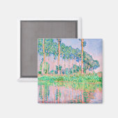 Monet - Poplars, rosa Wirkung Magnet (Vorderseite/Rückseite)