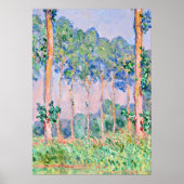 Monet - Poplars, rosa Wirkung Poster (Vorne)