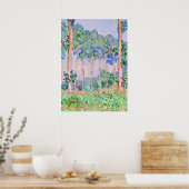 Monet - Poplars, rosa Wirkung Poster (Küche)