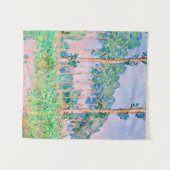 Monet - Poplars, rosa Wirkung Wandteppich (Vorderseite (Horizontal))