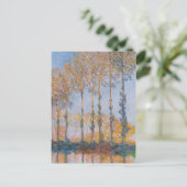 Monet - Poplars, weißer und gelber Effekt Postkarte (Stehend Vorderseite)