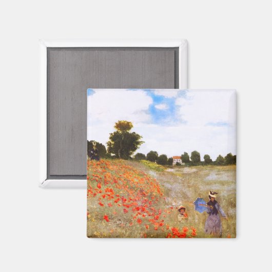 Monet Poppies Magnet (Vorderseite/Rückseite)