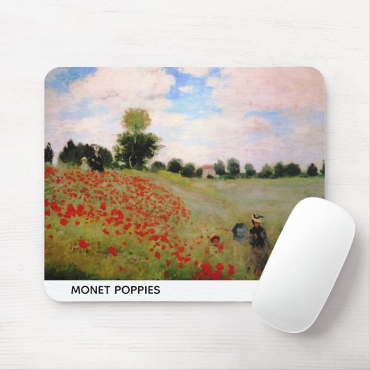 Monet Poppies Mousepad (Mit Mouse)