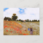 Monet Poppies Postcard Postkarte<br><div class="desc">Monet Poppies postcard. Oil ist From 1873. One of Monet's most famous and beloved earlier paintings,  Coquelicots or Red Poppies feature two women walking with their children in sunny field of red poppy flowers. A pretty gift for fans of Monet,  Red Poppy paintings,  French art und Beeinonism.</div>