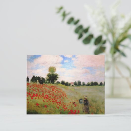 Monet Poppies Postkarte (Stehend Vorderseite)