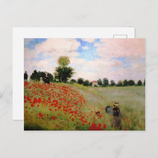 Monet Poppies Postkarte (Vorne/Hinten)