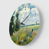 Monet - Poppy Field, Argenteuil, Large Clock Große Wanduhr (Winkel)
