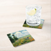 Monet - Poppy Field, Argenteuil Rechteckiger Pappuntersetzer (Vor Ort)