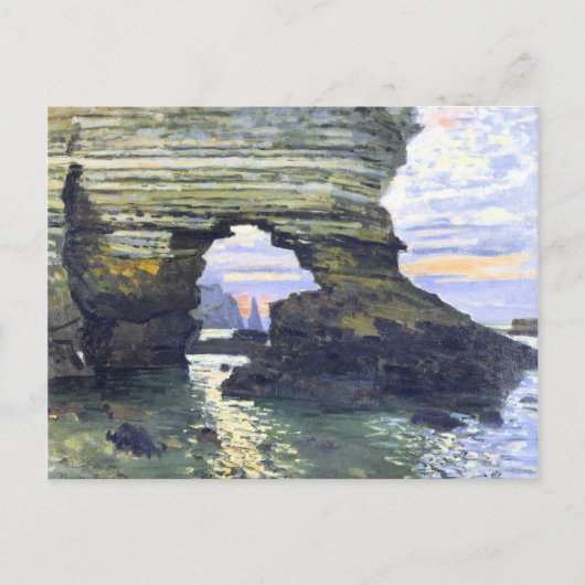 Monet - Port d'Amount Etretat, schönes Bild Postkarte (Vorderseite)