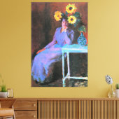 Monet - Portrait von Suzanne Hoschede, Sonnenblume Leinwanddruck (Insitu (Wohnzimmer))