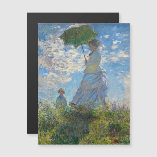 Monet - Promenade Frau mit Parasol Magnetkarte (Vorne/Hinten)