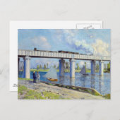 Monet - Railway Bridge at Argenteuil Postkarte (Vorne/Hinten)