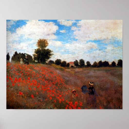 Monet Red Poppy Field Fine Art Print Poster (Vorne)