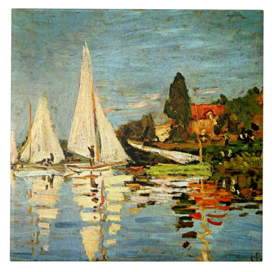 Monet - Regatta in Argenteuil, Fliese (Vorderseite)