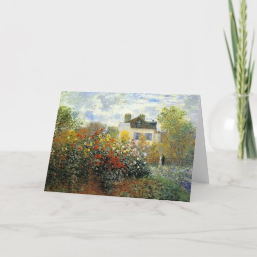 Monet Rose Garden Grußkarte Karte (Vorderseite)