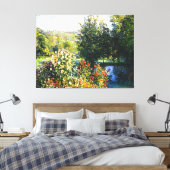 Monet - Rose im Garten am Montgeron, Kunst Leinwanddruck (Insitu (Schlafzimmer))