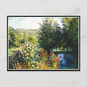 Monet - Rose im Garten am Montgeron, Kunst Postkarte