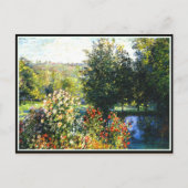 Monet - Rose im Garten am Montgeron, Kunst Postkarte (Vorderseite)