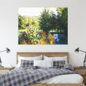 Monet - Rose im Garten von Montgeron, Leinwanddruck (Insitu (Schlafzimmer))