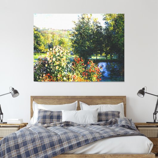 Monet - Rose im Garten von Montgeron, Leinwanddruck (Insitu (Schlafzimmer))