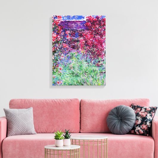 Monet Rose Leinwanddruck (Insitu (Wohnzimmer))