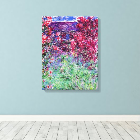 Monet Rose Leinwanddruck (Insitu (Holzboden))