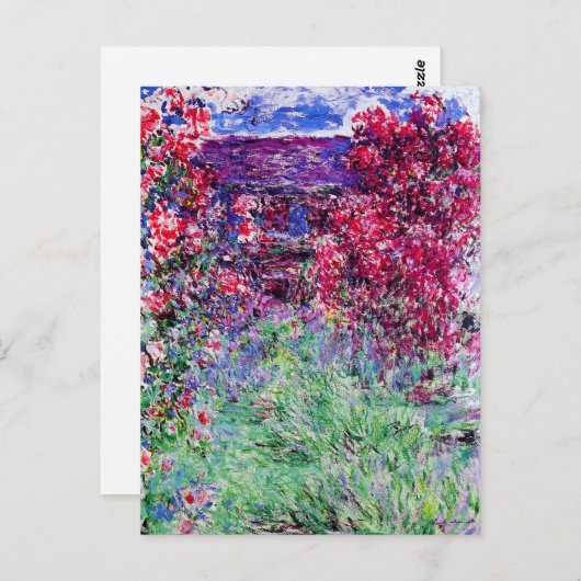 Monet Rose Postkarte (Vorne/Hinten)