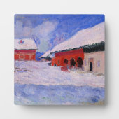 Monet - Rote Häuser in Bjornegaard Fotoplatte (Vorderseite)