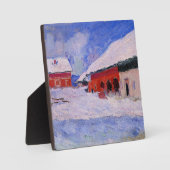 Monet - Rote Häuser in Bjornegaard Fotoplatte (Vorderseite)