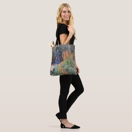 Monet - Runded Blume Bed, berühmtes Gemälde, Tasche (Am Model)