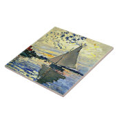 Monet - Sailboat at le Petit Gennevilliers Fliese (Seite)