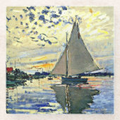 Monet - Sailboat at le Petit Gennevilliers Glasuntersetzer (Vorderseite)